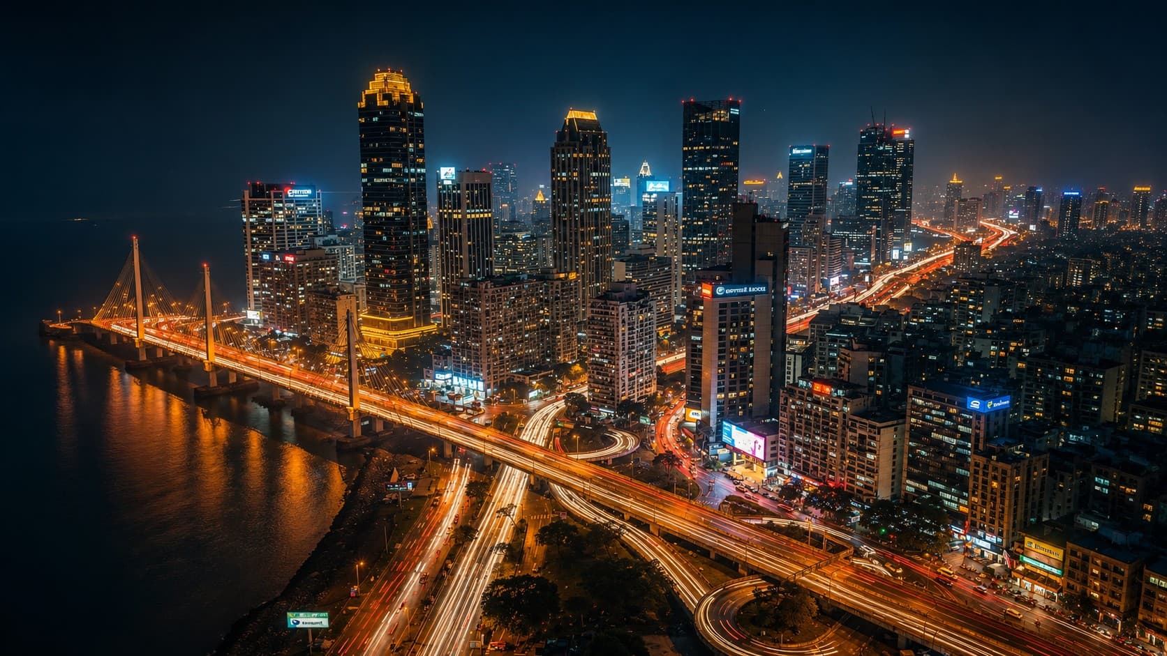 Mumbai skyline at night